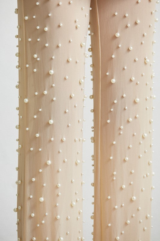 OPHELIA PEARL BLAZER SET - NUDE
